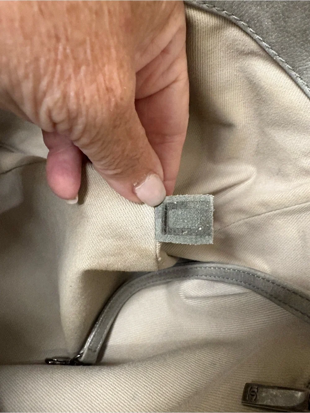 CHANEL Silver Quilted Leather Tote with CC Logo